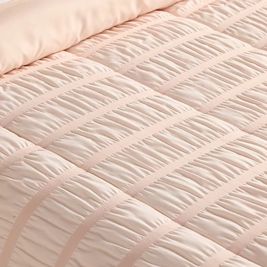 The Big One Kids™ Pearl Blush Solid Seersucker Reversible Comforter Set With Shams - Image 2