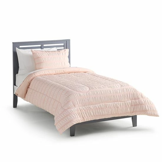 The Big One Kids™ Pearl Blush Solid Seersucker Reversible Comforter Set With Shams - Image 4