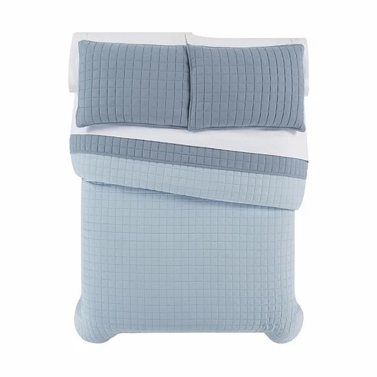 The Big One® Garment Washed Quilt Set With Shams Blue - Image 2