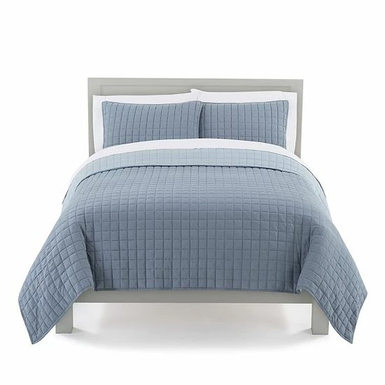 The Big One® Garment Washed Quilt Set With Shams Blue - Image 6