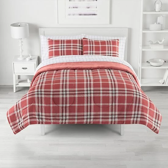 The Big One® Braxton Plaid Plush Reversible Comforter Set With Sheets