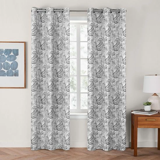 The Big One® Paisley Jacquard 100% Blackout 2-pack Window Curtain