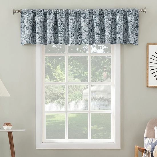 The Big One® Kentfield Medallion Room Darkening Valance Navy Blue