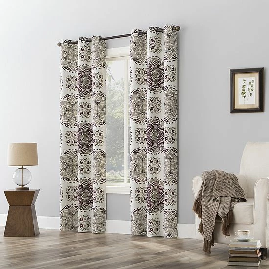 The Big One® Kentifield Medallion Print Room Darkening 2-pack Window Curtain Set Ecru - Image 7