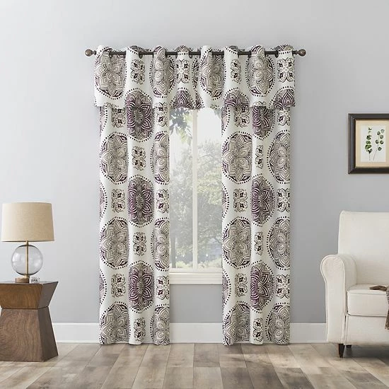 The Big One® Kentifield Medallion Print Room Darkening 2-pack Window Curtain Set Ecru - Image 8
