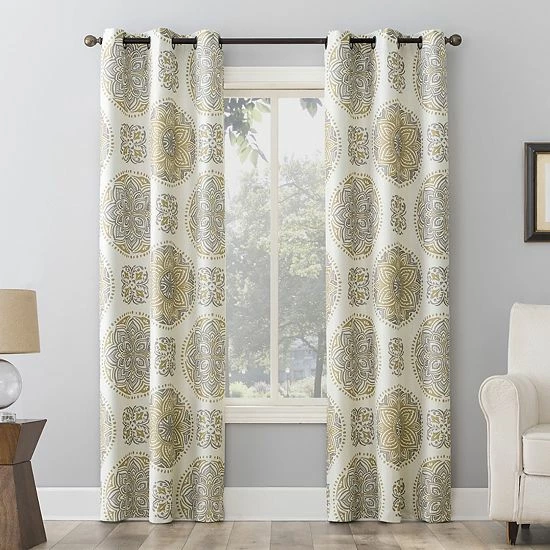 The Big One® Kentifield Medallion Print Room Darkening 2-pack Window Curtain Set Ecru - Image 9