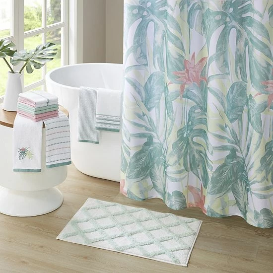 The Big One® Devon Foliage Print 13-Piece Fabric Shower Curtain And Hooks Set - Image 2