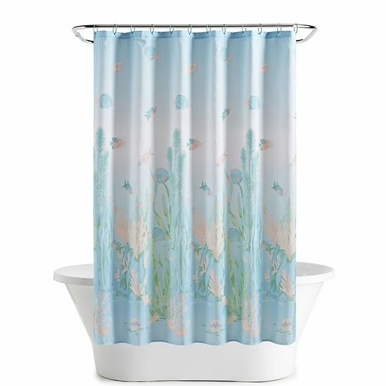 The Big One® Amelia Fish Print 13-Piece Fabric Shower Curtain And Hooks Set