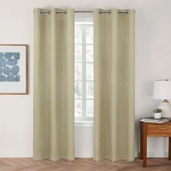 The Big One® Solid Chambray 100% Blackout 2-pack Window Curtain White Chambray