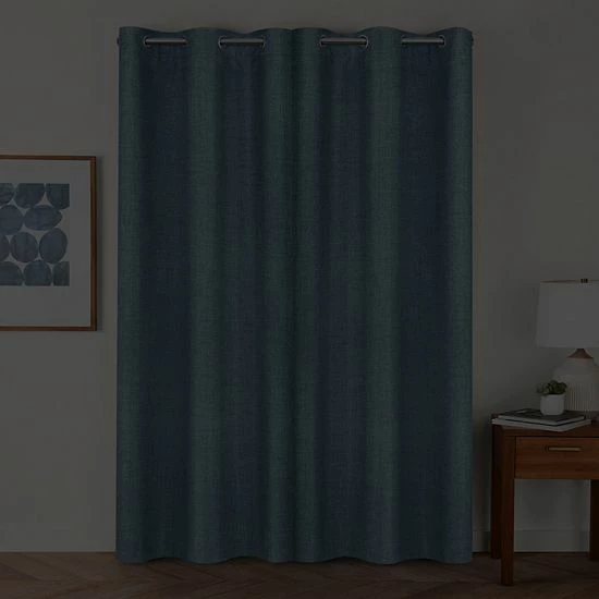 The Big One® Solid Chambray 100% Blackout 2-pack Window Curtain White Chambray - Image 2