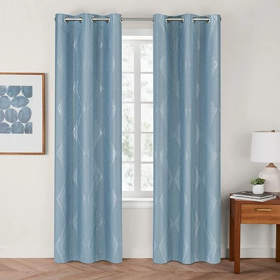 The Big One® Malta Jacquard 100% Blackout 2-pack Window Curtain Linen Malta - Image 5