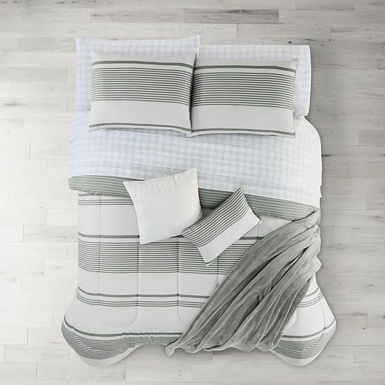 The Big One® Kaden Stripe Reversible Comforter Set With Sheets, Throw & Decorative Pillows - Image 2