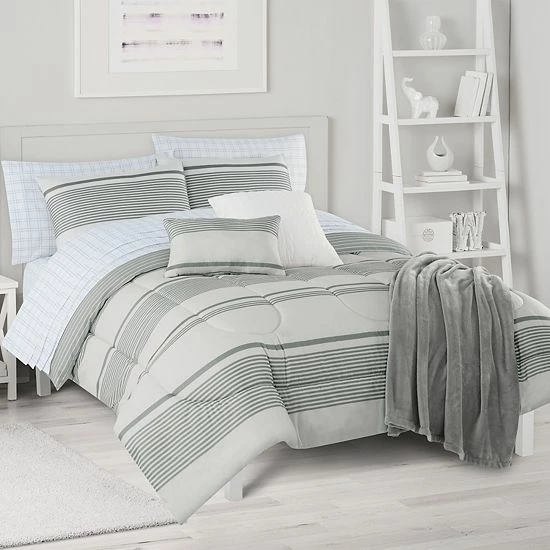 The Big One® Kaden Stripe Reversible Comforter Set With Sheets, Throw & Decorative Pillows - Image 5