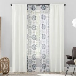 The Big One® Eve Set Of 4 Window Curtain Panels White Blue