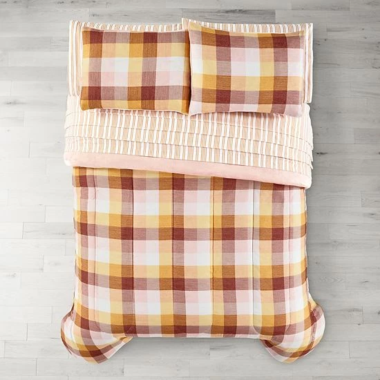 The Big One® Esme Plaid Plush Reversible Comforter Set With Sheets - Image 2