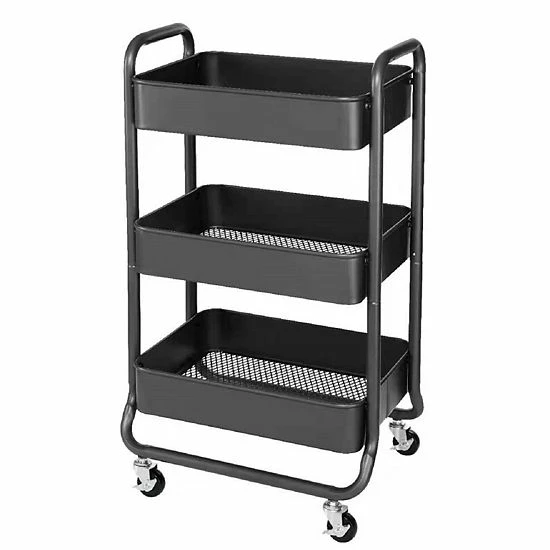 The Big One® 3-Shelf Rolling Cart Gunmetal - Image 3