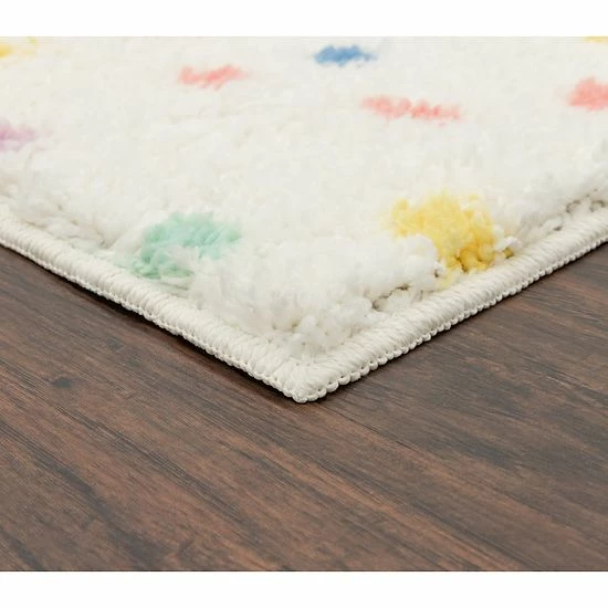 The Big One Kids™ Shag Dot Washable Throw And Area Rug Cream - Image 4
