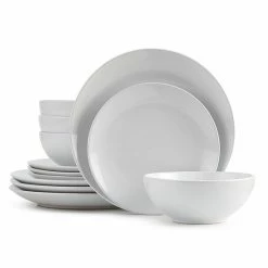 The Big One® Solid Coupe 12-pc. Dinnerware Set Grey