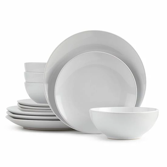 The Big One® Solid Coupe 12-pc. Dinnerware Set Grey - Image 4