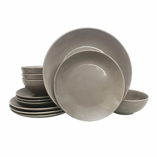 The Big One® Solid Coupe 12-pc. Dinnerware Set Grey - Image 6