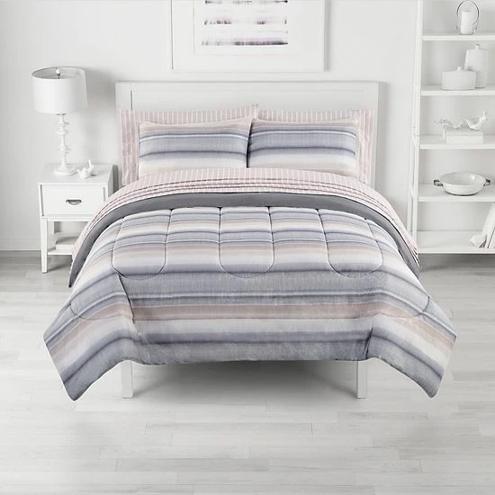 The Big One® Xavier Neutral Stripe Reversible Comforter Set With Sheets