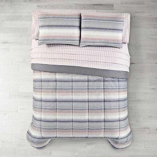 The Big One® Xavier Neutral Stripe Reversible Comforter Set With Sheets - Image 2