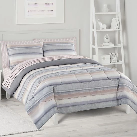 The Big One® Xavier Neutral Stripe Reversible Comforter Set With Sheets - Image 7