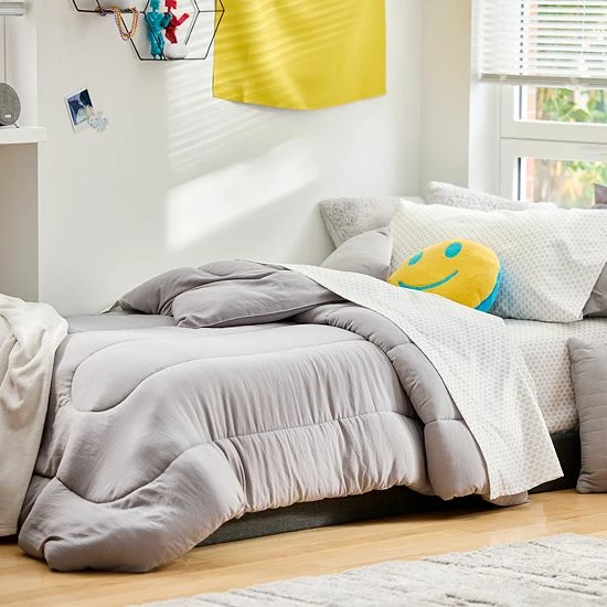 The Big One® Extra Soft Reversible Comforter Set With Sheets, Throw & Decorative Pillows Ivory - Image 8