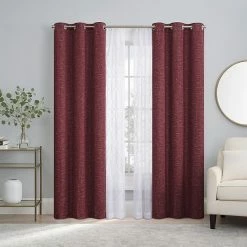 The Big One® Blackout Daxton With Grady Sheer Embroidery 4-pack Window Curtain Panels Red