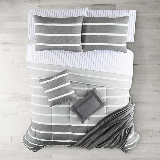 The Big One® Heather Stripe Comforter Set With Sheets And Decorative Pillows - Image 2