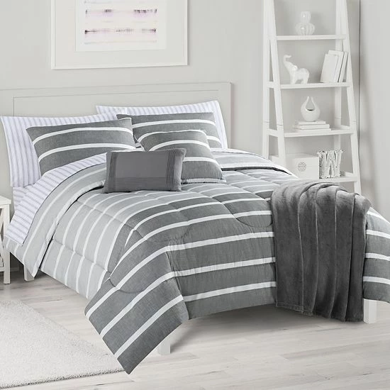 The Big One® Heather Stripe Comforter Set With Sheets And Decorative Pillows - Image 4