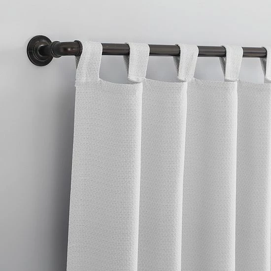 The Big One® 2-Pack Kentfield Tab Top Room Darkening Curtain White - Image 2